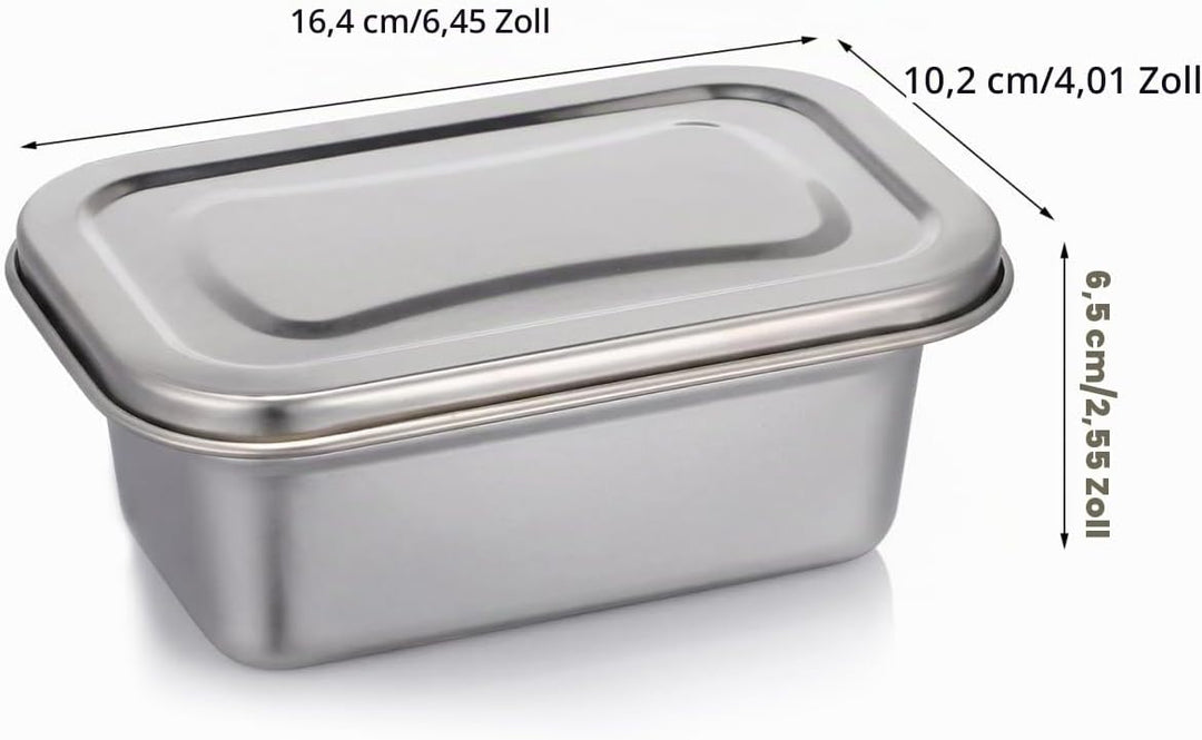 PRETYZOOM Eisbehälter für Speiseeis, 2 Stück 0.6L Edelstahl Eiscremebehälter mit Deckel, Luftdichter