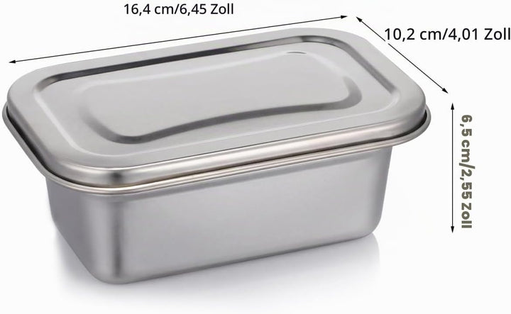 PRETYZOOM Eisbehälter für Speiseeis, 2 Stück 0.6L Edelstahl Eiscremebehälter mit Deckel, Luftdichter