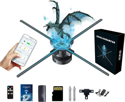3D-Hologramm-Fan,Missyou 56CM Hologramm-Fan with APP WiFi und 700 Videotheken, 3D Holographischer Pr