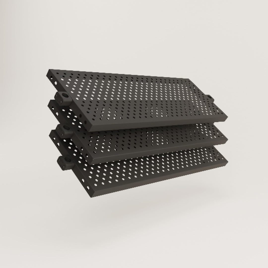 pamo Regalboden Metall schwarz inkl. Montagezubehör 92,5 x 30,5 cm I 3er Set I höhenverstellbar stos