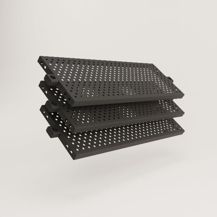 pamo Regalboden Metall schwarz inkl. Montagezubehör 92,5 x 30,5 cm I 3er Set I höhenverstellbar stos