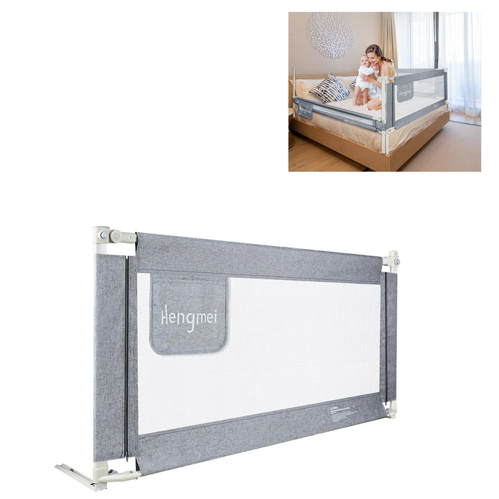 JOIEYOU Bettgitter Rausfallschutz Bett Höhenverstellbar 150cm Bettschutzgitter mit Schnallendesign f