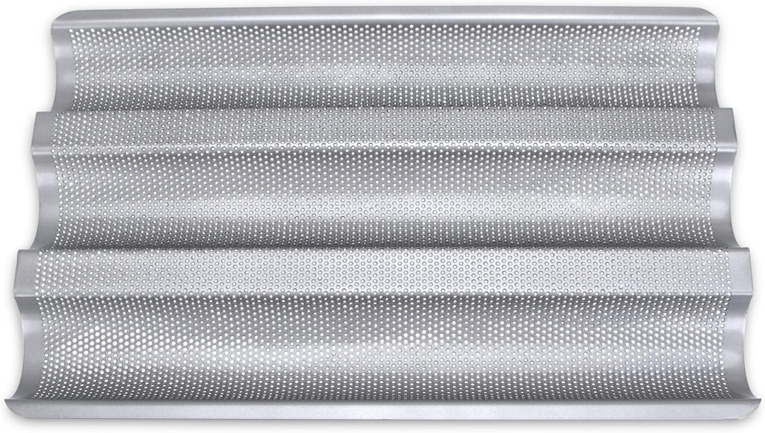 Staedter - Baguette Backblech - 37 x 24 cm - für 3 Baguettes H 2,5 cm - hochwertige Antihaftbeschich