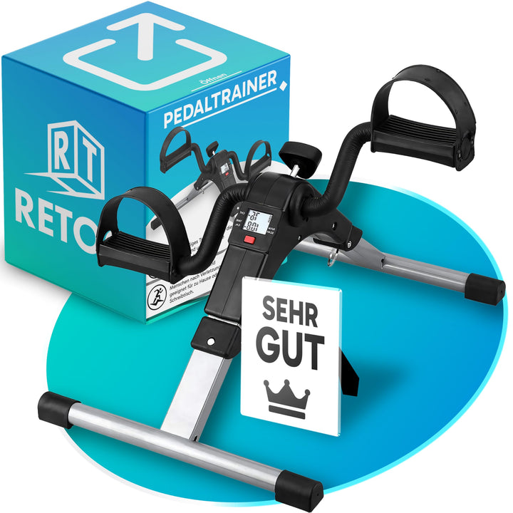 Retoo Pedaltrainer Mini Heimtrainer für Senioren – Leiser Arm- & Beintrainer mit LCD-Display, Einste