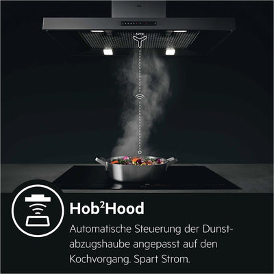 AEG IKB6431AXB Autarkes Kochfeld/Induktion/Hob²Hood / 60 cm/Edelstahlrahmen / 4 Kochzonen/Powerfunkt