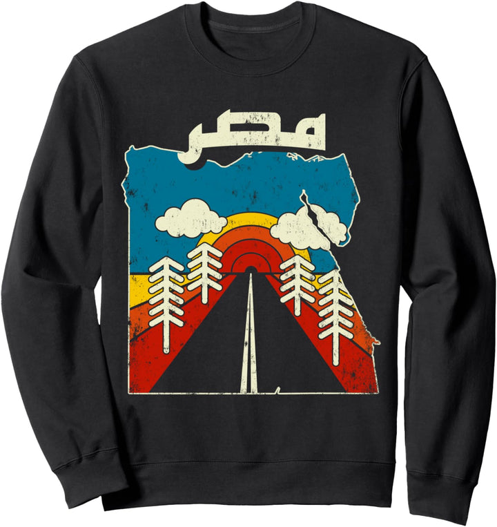 Ägypten Vintage Ägypten Landhaus Regenbogen arabische Buchstaben Karte Sweatshirt