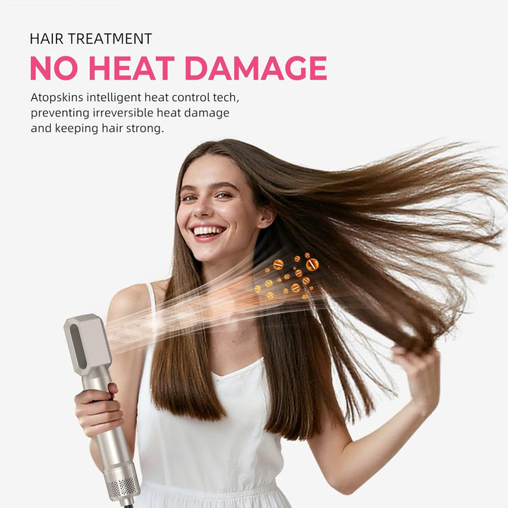 UKLISS Hairstyler 6 in 1 Airbrush Haarstyler | Pro Air Styler Set - 1000W Rundbürstenföhn, Air Curle