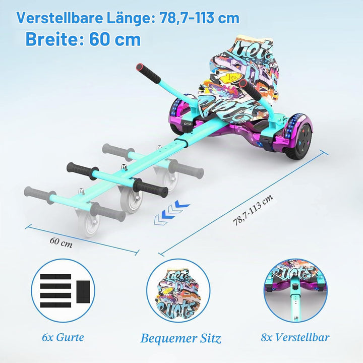RCB Hoverboard Sitz, Go-Kart Zubehör für Hoverboards, Hoverboard mit Sitz passend für Aller 6.5"-10"