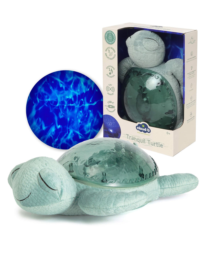 Cloud b Ocean Projektor Nachtlicht mit 2 weissen Geräuschen und 2 Soothing-Sounds, wiederaufladbar,