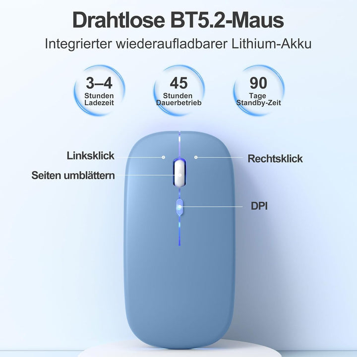 drivego Tastatur Hülle mit Maus for iPad A16 11/10 Generation (11/10.9 Zoll 2025/2022), Bluetooth Ma