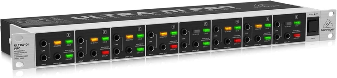 Behringer DI800 8-Kanal-DI-Box, professionell, Netz-/Phantomspeisung ULTRA-DI PRO DI800 V2 Single, U