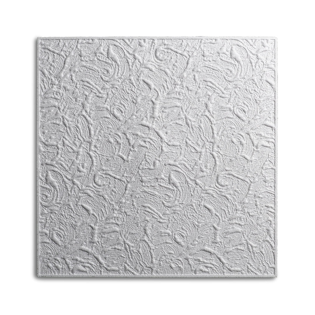 Decosa Deckenplatten PARIS - 40 Platten = 10 m2 - Edle Deckenpaneele weiss in Putz Optik - Dekor Pan