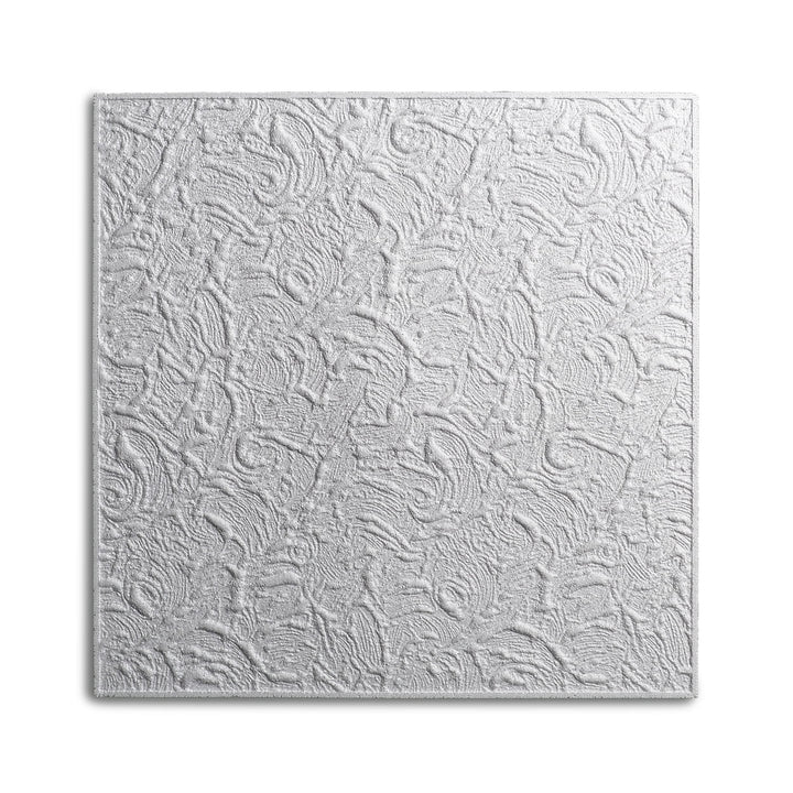 Decosa Deckenplatten PARIS - 40 Platten = 10 m2 - Edle Deckenpaneele weiss in Putz Optik - Dekor Pan