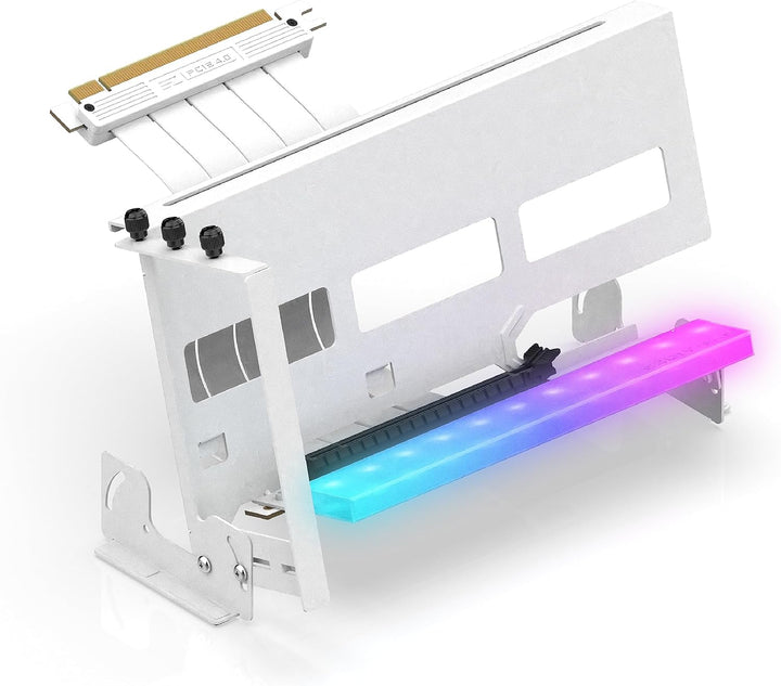 EZDIY-FAB PCIe 4.0 GPU Halterung mit ARGB LED-Modul,Multi-Winkel-Einstellung mit All Weissem Riser K