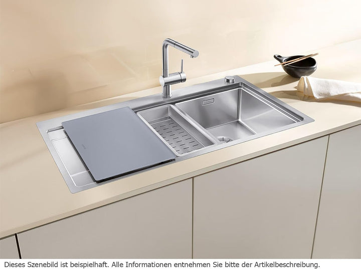 BLANCO DIVON II 6 S-IF | Edelstahl | Einbauart: Einbau von Oben & Flächenbündig | Hauptbecken rechts