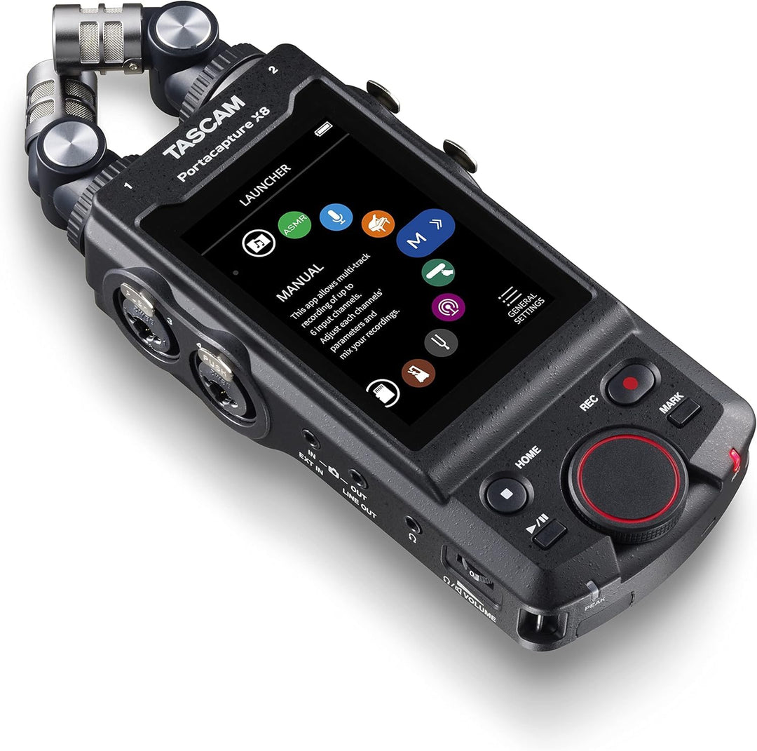 Tascam Portacapture X8 - Portabler 6+2-Spur High-Resolution 32-bit/192-kHz Rekorder, USB2.0, schwarz