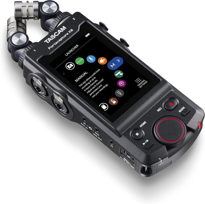 Tascam Portacapture X8 - Portabler 6+2-Spur High-Resolution 32-bit/192-kHz Rekorder, USB2.0, schwarz
