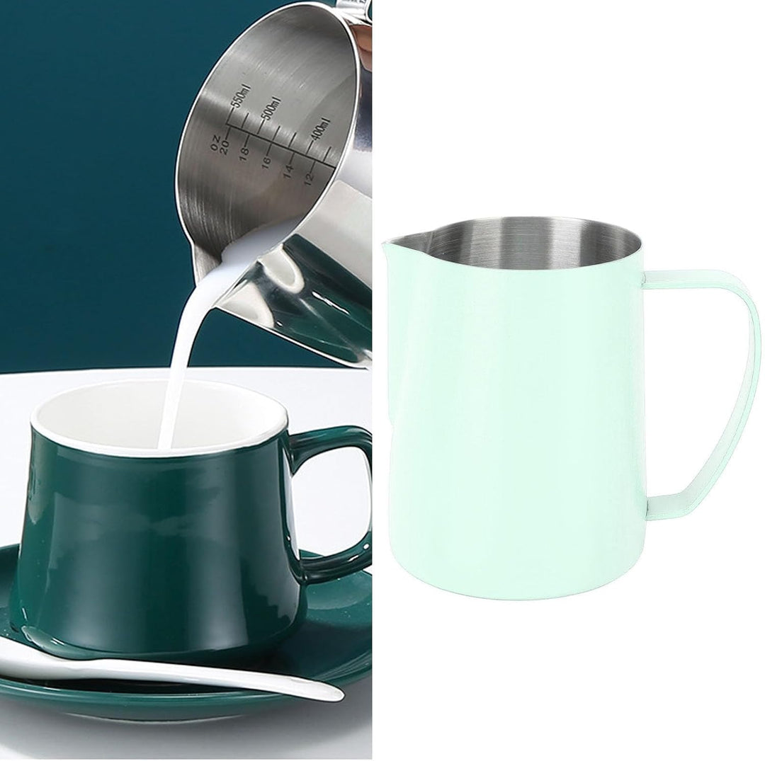 Milchaufschäumkrug, 480 Ml, Espresso-Dampfkrug, Edelstahl-Milchkännchen, Milchaufschäumbecher, Milch