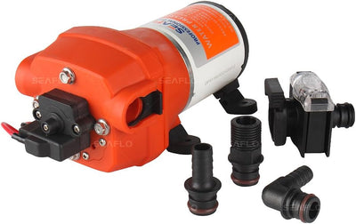 Seaflo Wasserdruck-Membranpumpe, 4,5 GPM, 17 LPM, 12 V, 40 PSI, Boot, Yacht, Marine