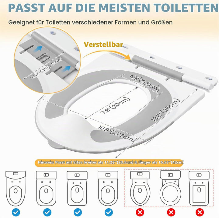 Orzbow Toilettensitz Kinder, Klapp-Kinder Toilettensitz, Grau, Grau