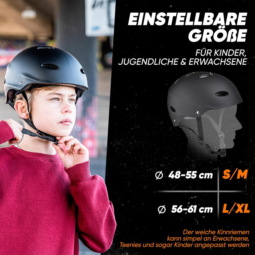 Apollo Skaterhelm Herren, Damen und Kinder | Kinderfahrradhelm | Verstellbar | Skateboard, Scooter,
