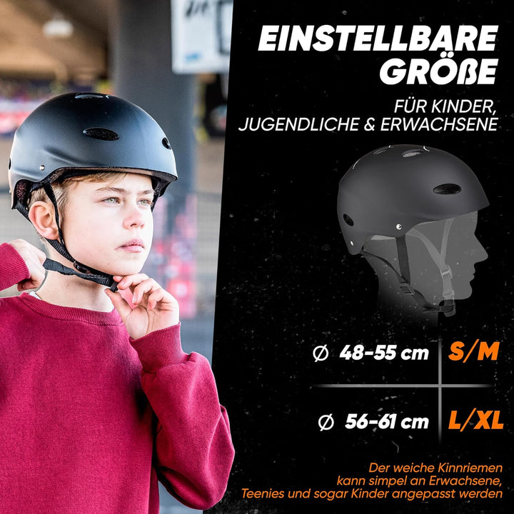 Apollo Skaterhelm Herren, Damen und Kinder | Kinderfahrradhelm | Verstellbar | Skateboard, Scooter,