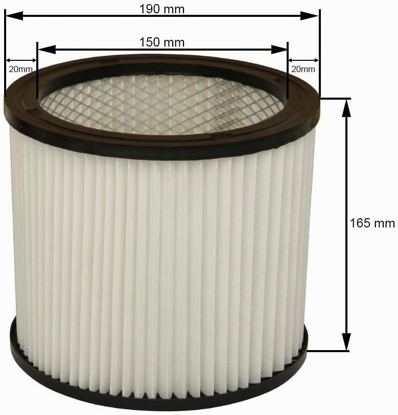 Lamellenfilter geeignet für Aquavac Nass- & Trockensauger. Auch passend für AEG, Güde, Lavor, Metabo