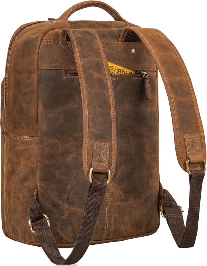 STILORD 'Alura' Grosser Rucksack Damen und Herren Leder Rucksack mit vielen Fächern Laptoprucksack 1