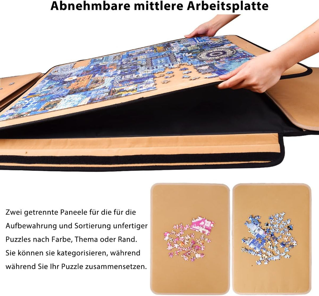 Truwheelz 1500 Teile Puzzlebrett, tragbares Puzzlebrett, Puzzletischplatte, Puzzle-Aufbewahrung mit