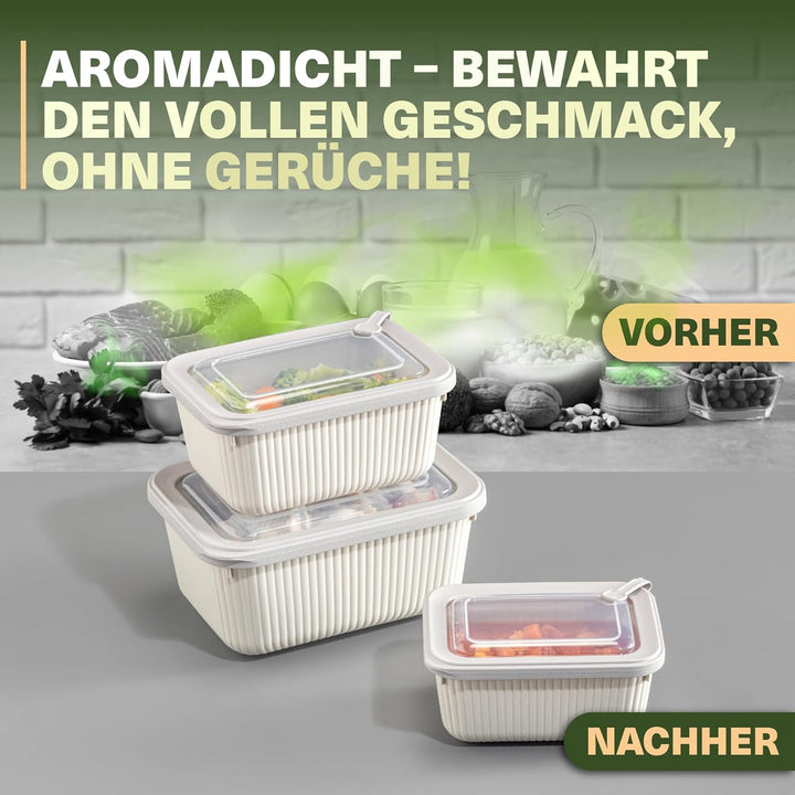 Frischhaltedosen im 9er Set mit transparentem Ventildeckel, Aufbewahrungsbehälter, Küche, stapelbar,