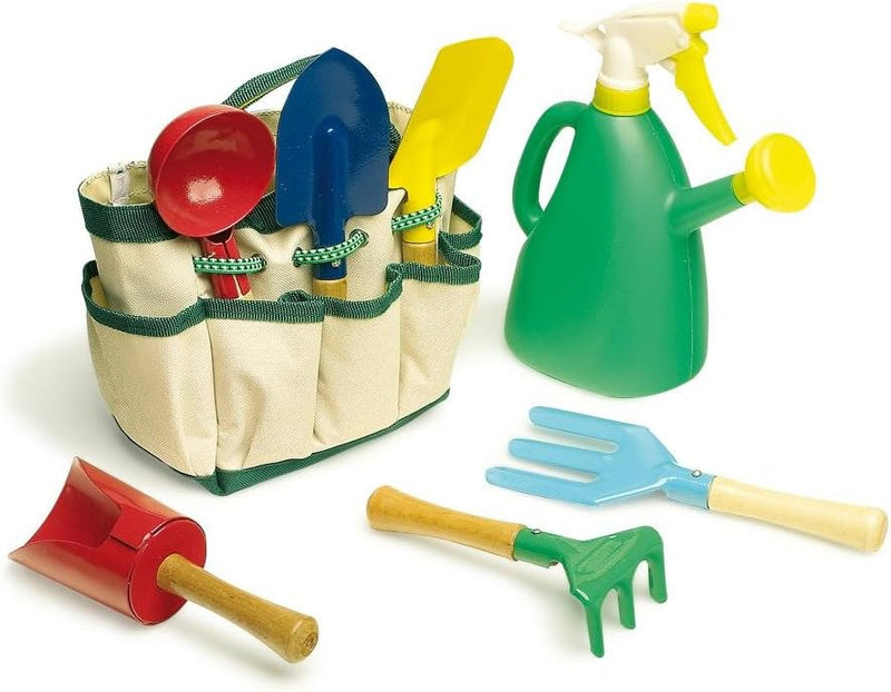 small foot Gartentasche für Kinder, 6 Spielwerkzeuge für den Garten mit Tragetasche, ab 3 Jahren, 17