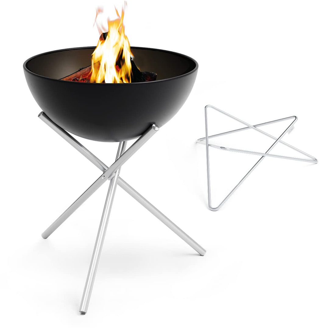 höfats - Bowl 70 Feuerset Flex mit Sternfuss und Dreibein - raucharme Feuerstelle mit Plancha Grillp