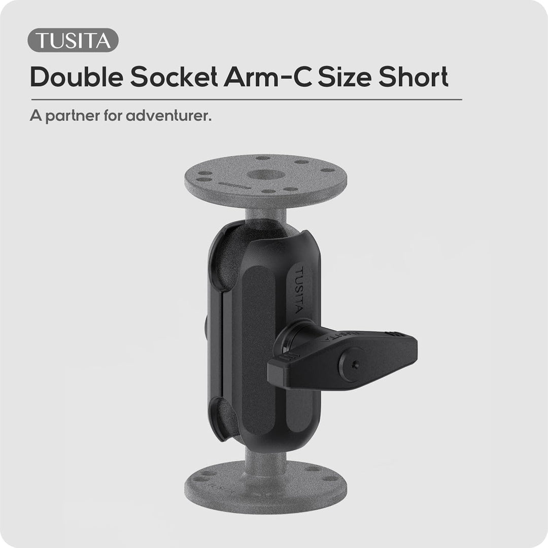 TUSITA Doppel-Arm für Steckerhalterung 1.5" - C Grösse Kurz