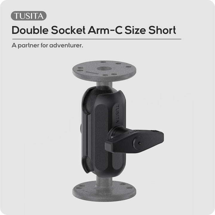 TUSITA Doppel-Arm für Steckerhalterung 1.5" - C Grösse Kurz