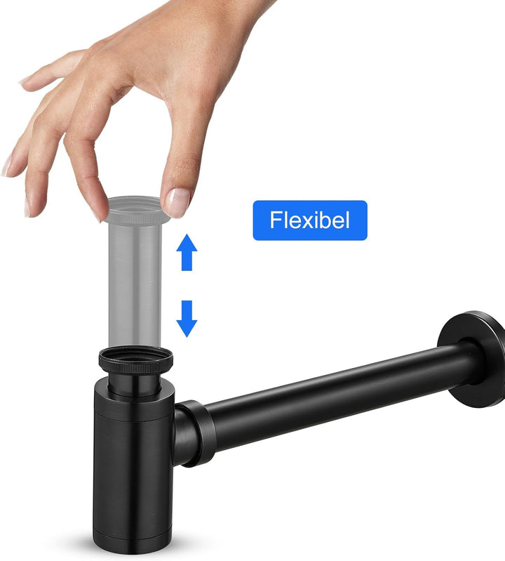 KEOKBON Universal Siphon, Siphon für Waschbecken & Waschtisch, Keymark Messing Syphon Sifon Universa