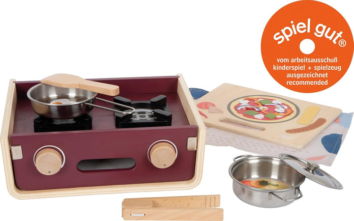 small foot Kinderküche Camping "tasty", Spielküche mit viel Zubehör, Rollenspielzeug für Kinder ab 3
