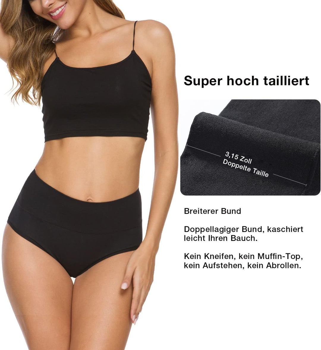 Wealurre Unterhosen Damen Baumwolle Unterwäsche Hohe Taille High Waist Slip Damen Weich Wochenbett U