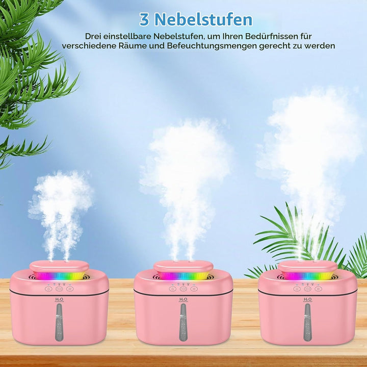 Luftbefeuchter 2L Luftbefeuchter Schlafzimmer Ruhig 16dB Auto Abschaltung und bis zu 24 Stunden Nach