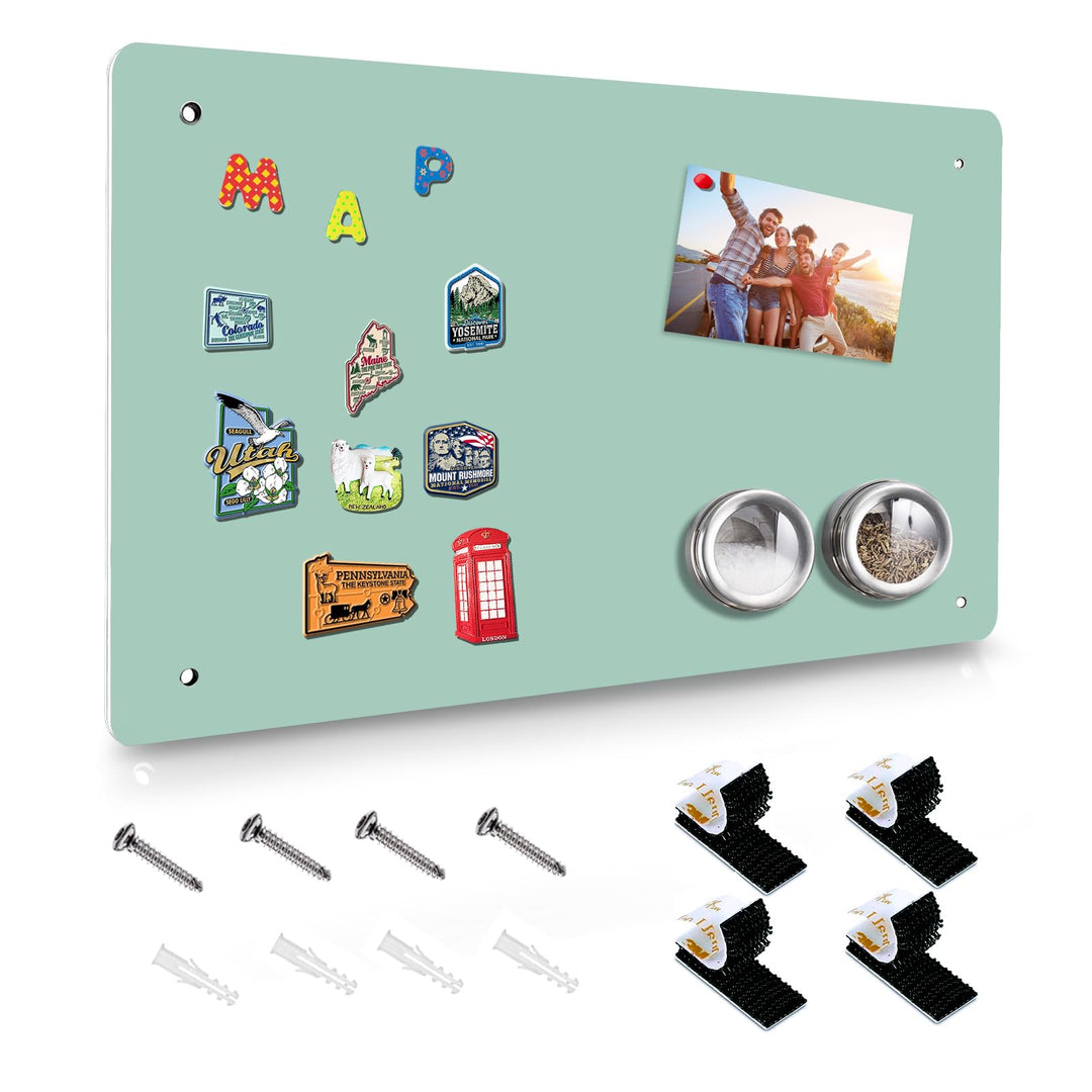 Grüne Magnettafel, 44,5 x 29 cm, Magnet-Pinnwand zum Präsentieren von magnetischen Notizen, Poesie,