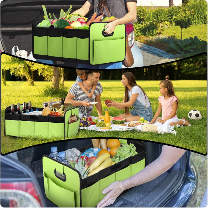 Kofferraum-Organizer Faltbar 70L – Grosse Auto Kofferraumtasche mit 10 Seitenfächern & Verstärktem B