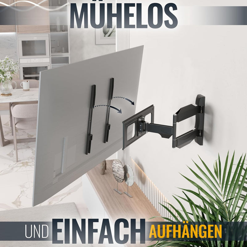 RICOO TV Wandhalterung Fernseher Schwenkbar Neigbar für 30-55 Zoll, Universal TV Halterung S2644, Fe