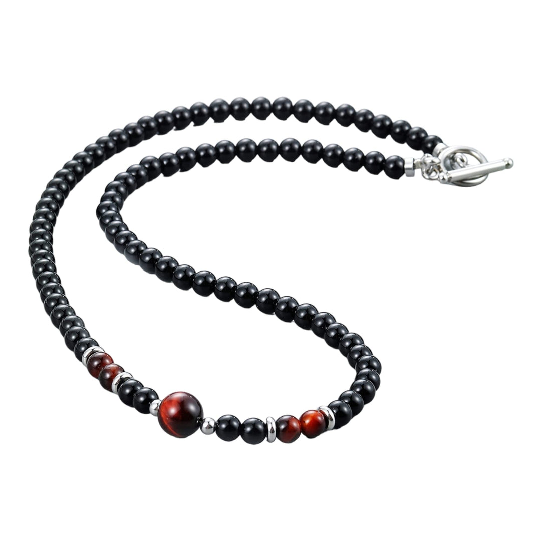 Handgemachte Herren Tigerauge Onyx Perlenkette Kette Natürliche Edelsteine Heilung Kristallschmuck (