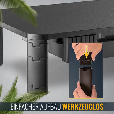 RICOO Schreibtischaufsatz Monitor Aufsatz Erhöhung mit Schublade für Schreibtisch Aufsatzregal Monit