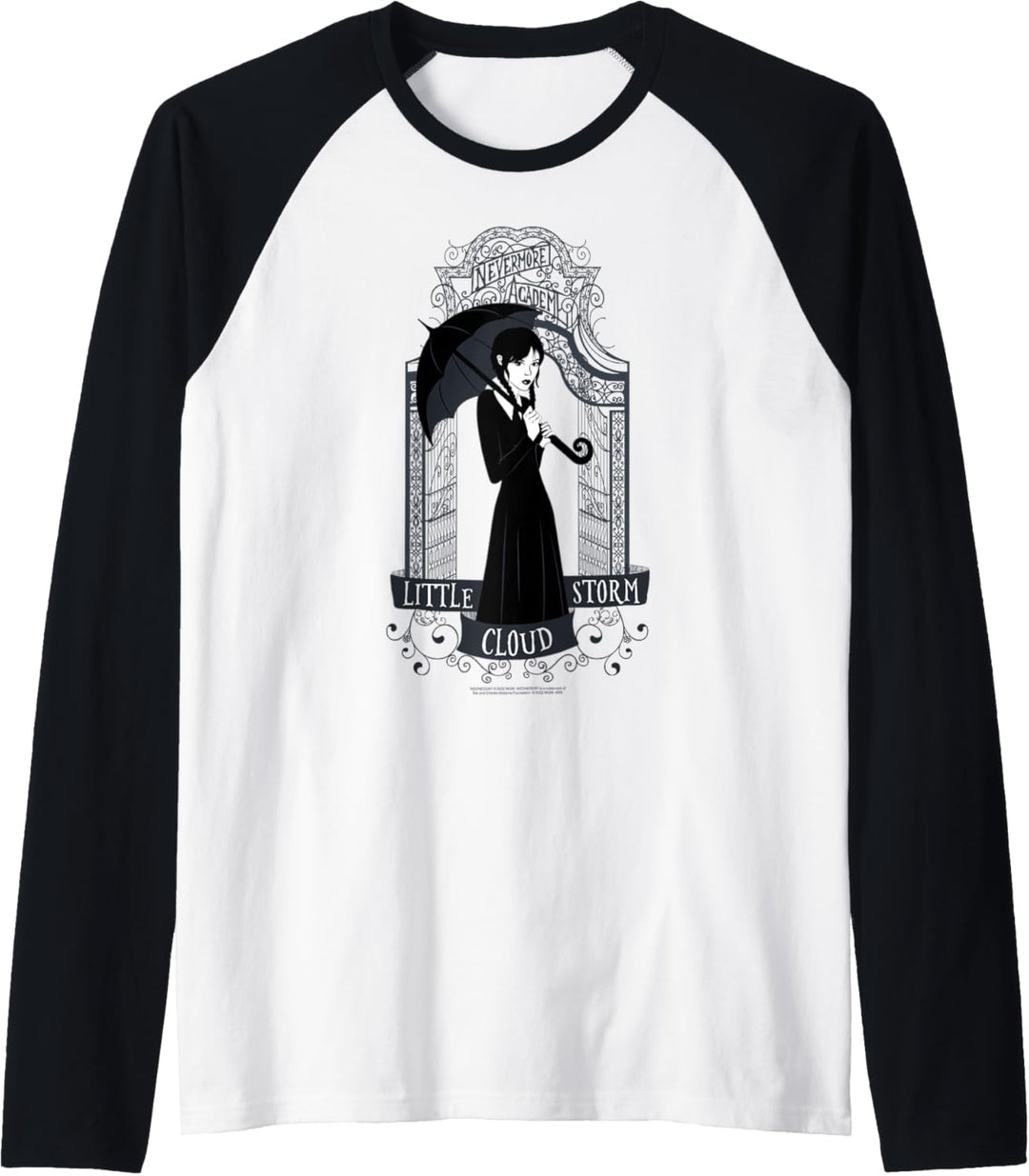 Wednesday Little Storm Cloud Nevermore Academy Gates Raglan