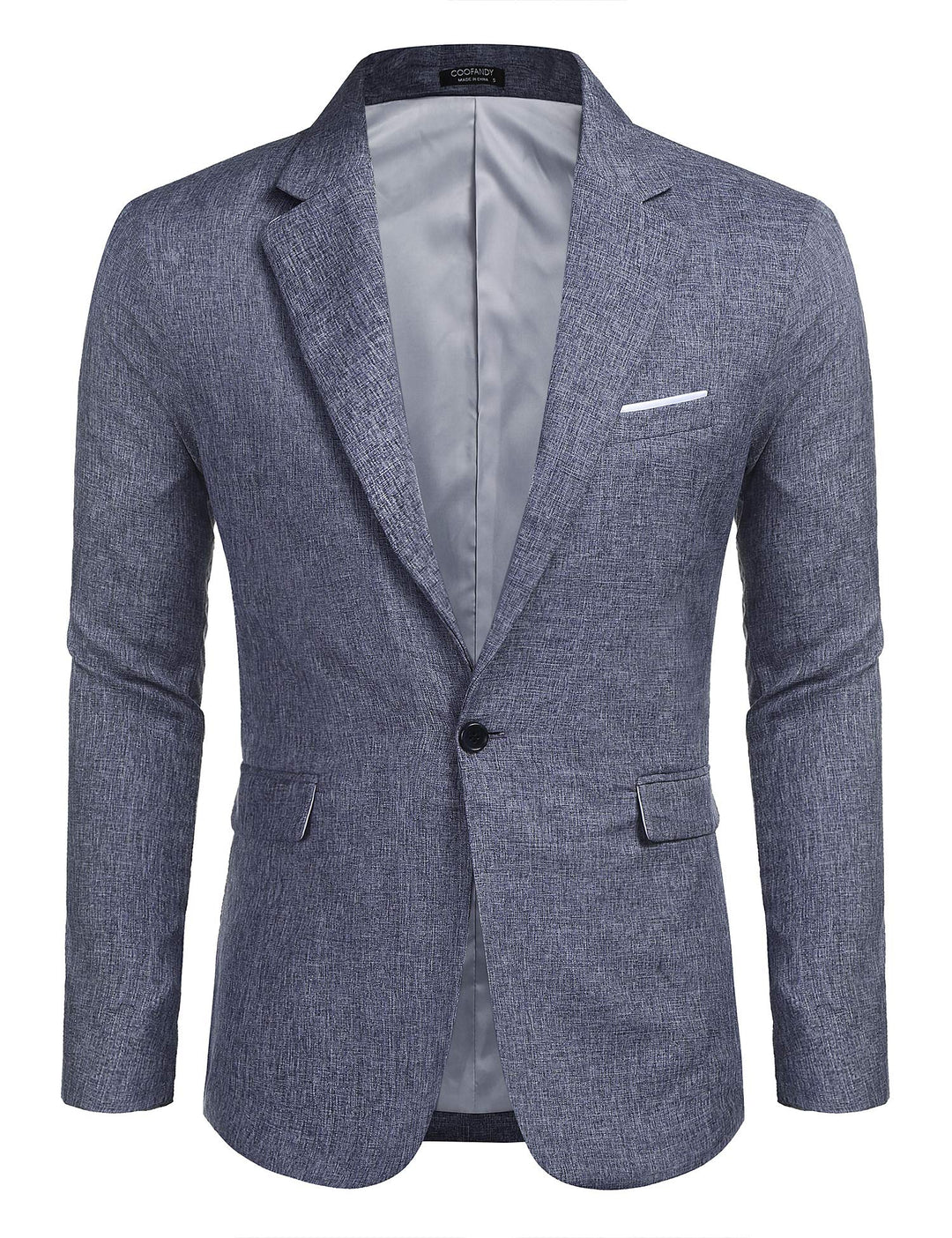 COOFANDY Herren Freizeit Sakko Sportlich Regular Fit Blazer Business Anzugjacke EIN Knopf M A-blau,