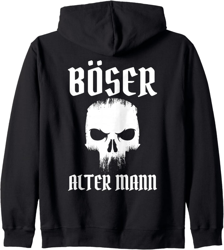 Backprint Böser alter Mann Opa und Grossvater Kapuzenjacke