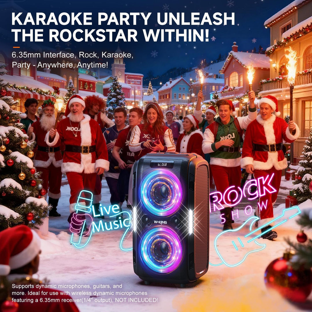 W-KING 250W PEAK Bluetooth Lautsprecher Box Gross, V5.3 Musikbox Lautsprecher Bluetooth Party Boom B