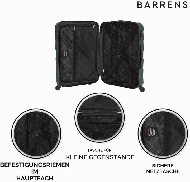 BARRENS Mittel Koffer | Aufgabegepäck | 66x46x26 cm | 60 L | Hochschlagfestes ABS-Material | Chiffri