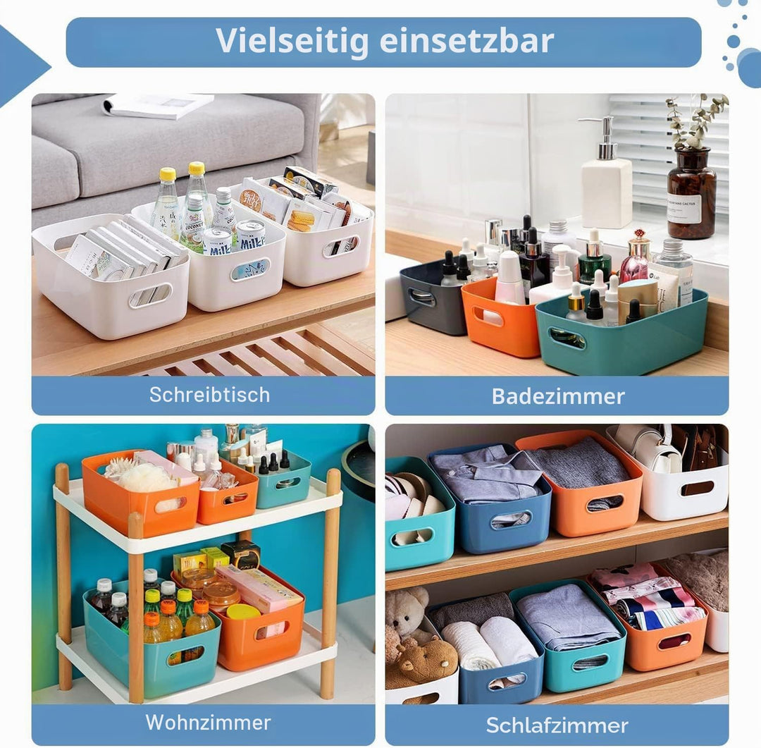 10 Stück Aufbewahrungsbox Kunststoff Aufbewahrungskorb Küchenschrank Organizer mit Griffen Korb Aufb