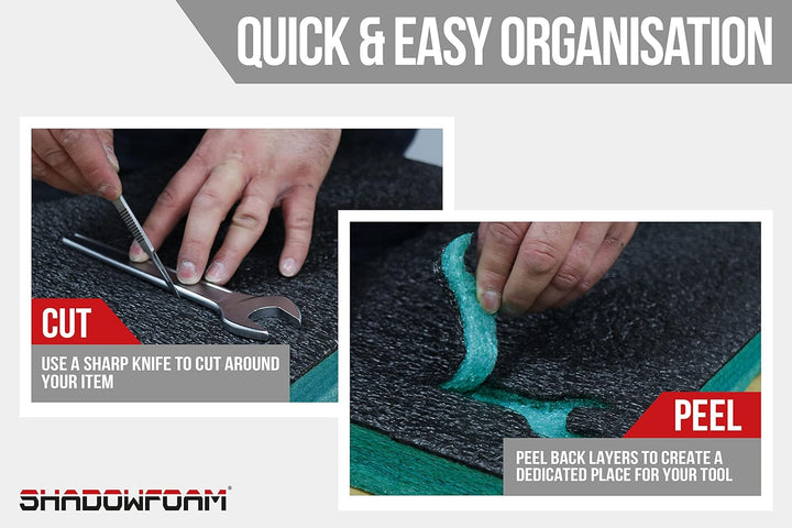Shadow Foam Medium Sheet - 1000mm x 500mm | Schneiden und Abziehen Schaumstoff für Werkzeugkasten-Or